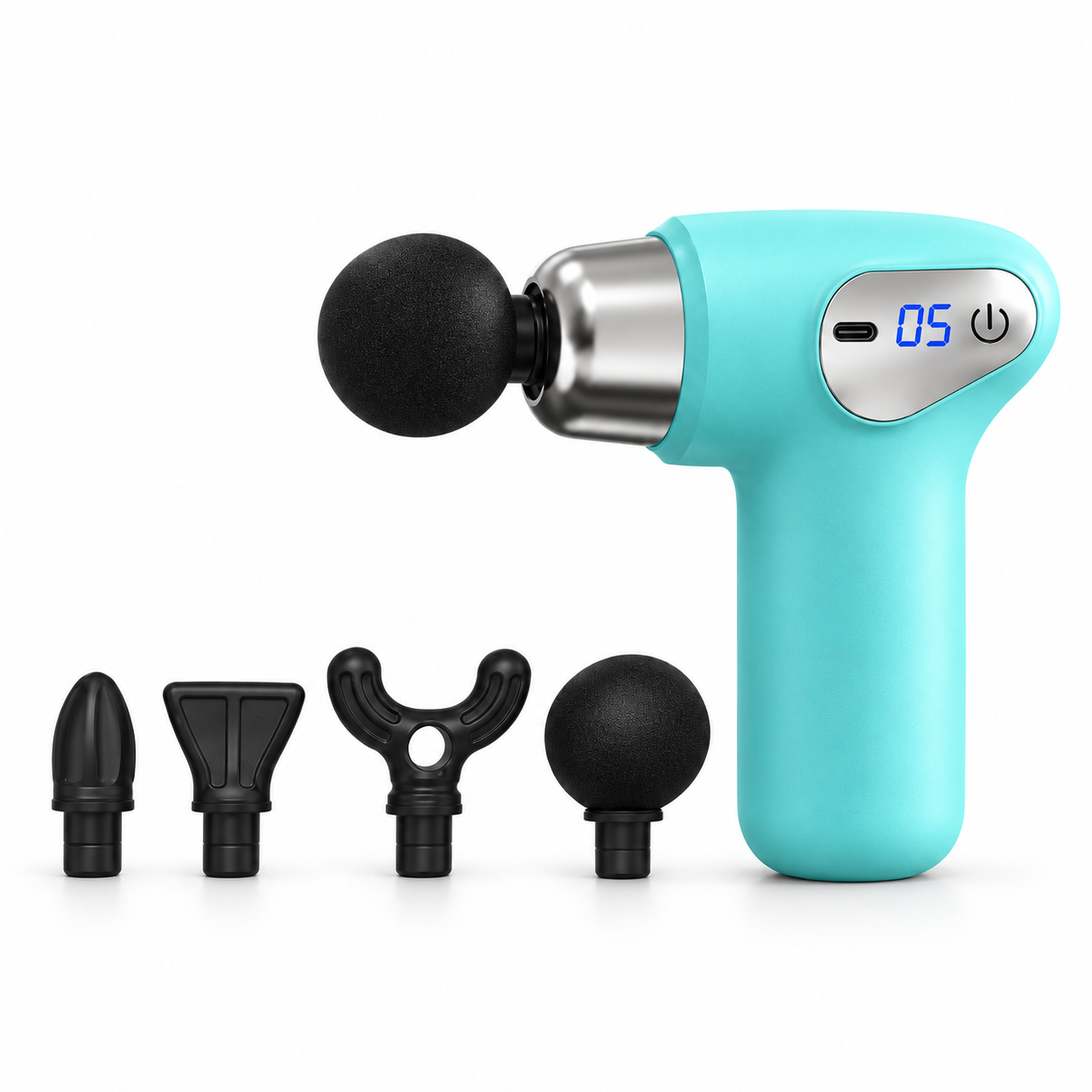 Перкусійний акумуляторний масажер 5 швидкостей Massager CY-009 + 4 насадки
