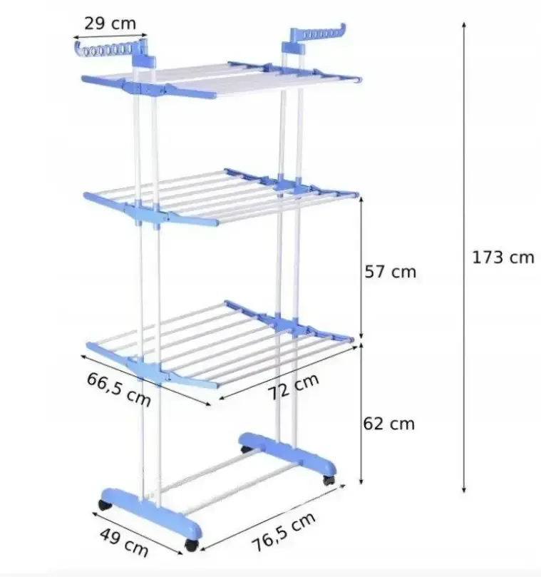 Багатоярусна сушарка для білизни GARMENT RACK WITH WHEELS — фото 2