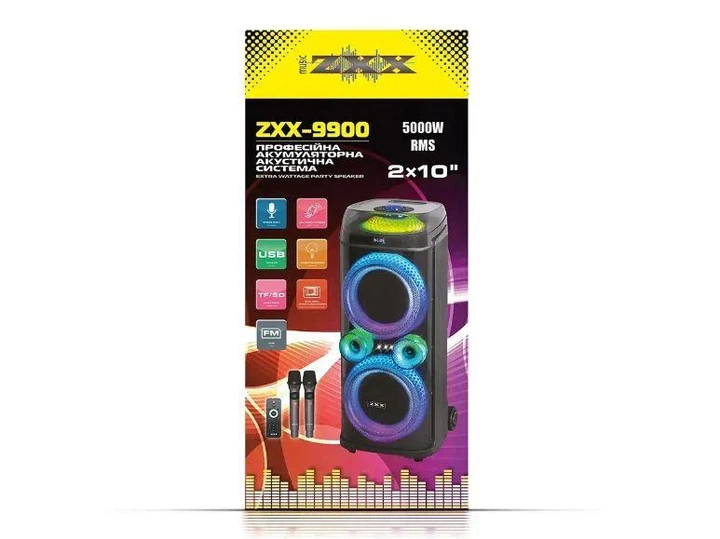 Портативна колонка ZXX-9900 караоке та 2 мікрофони — фото 7