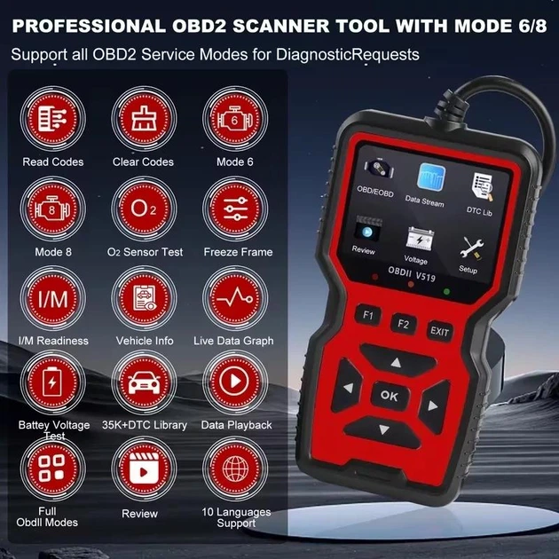 Автосканер OBD2 V519 для діагностики автомобіля — фото 2